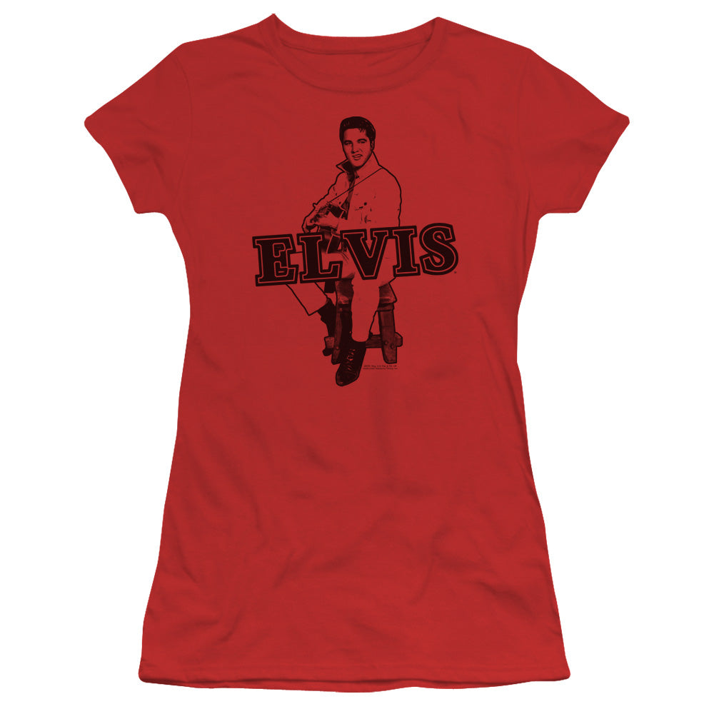 Elvis Presley - Jamming - Short Sleeve Junior Sheer - Red T-shirt