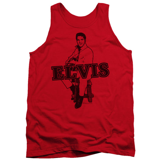 Elvis Presley - Jamming - Adult Tank - Red