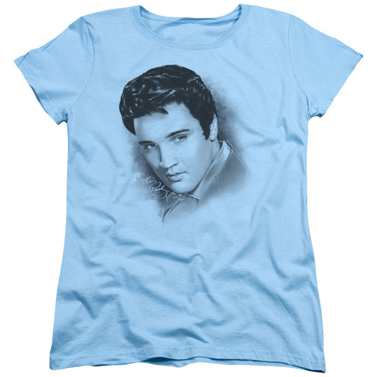 Elvis Presley - Dreamy - Short Sleeve Womens Tee - Light Blue T-shirt