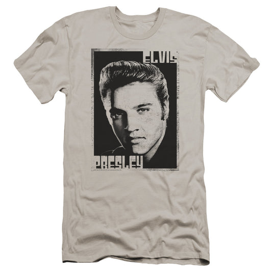 Elvis Presley - Graphic Portrait-premuim Canvas Adult Slim Fit 30/1 - Silver