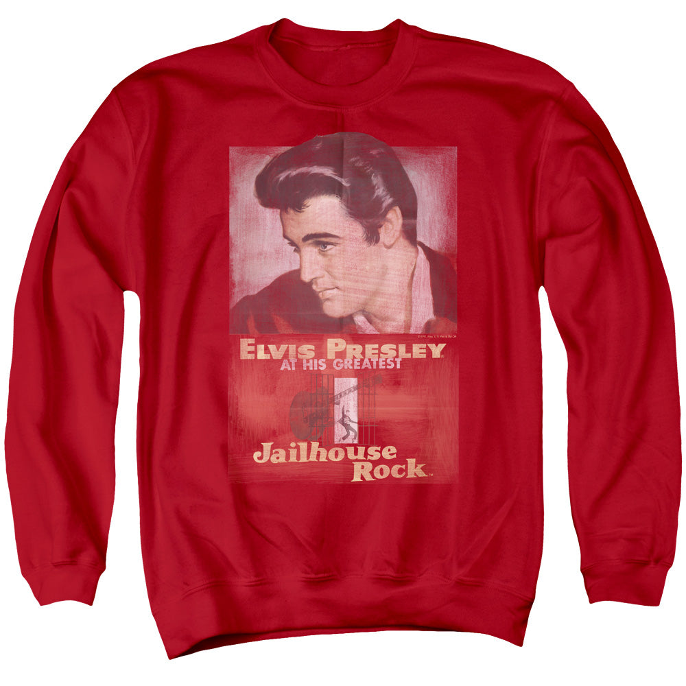 Elvis Presley - Jailhouse Rock Poster - Adult Crewneck Sweatshirt - Red