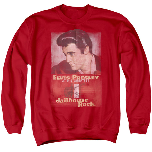 Elvis Presley - Jailhouse Rock Poster - Adult Crewneck Sweatshirt - Red