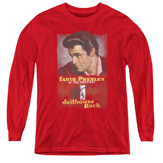 Elvis Presley - Jailhouse Rock Poster - Youth Long Sleeve Tee - Red