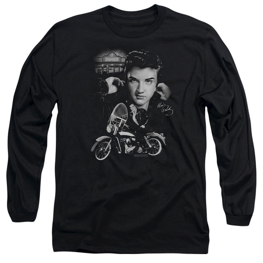 Elvis Presley - The King Rides Again - Long Sleeve Adult 18/1 - Black T-shirt
