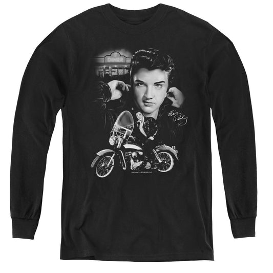 Elvis Presley - The King Rides Again - Youth Long Sleeve Tee - Black