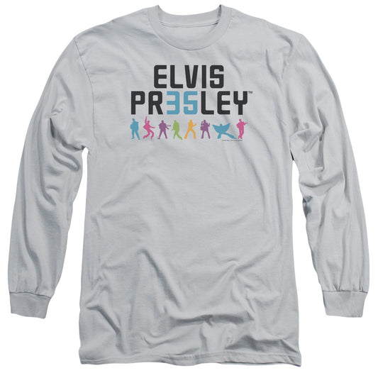 Elvis Presley - 35 - Long Sleeve Adult 18/1 - Silver T-shirt