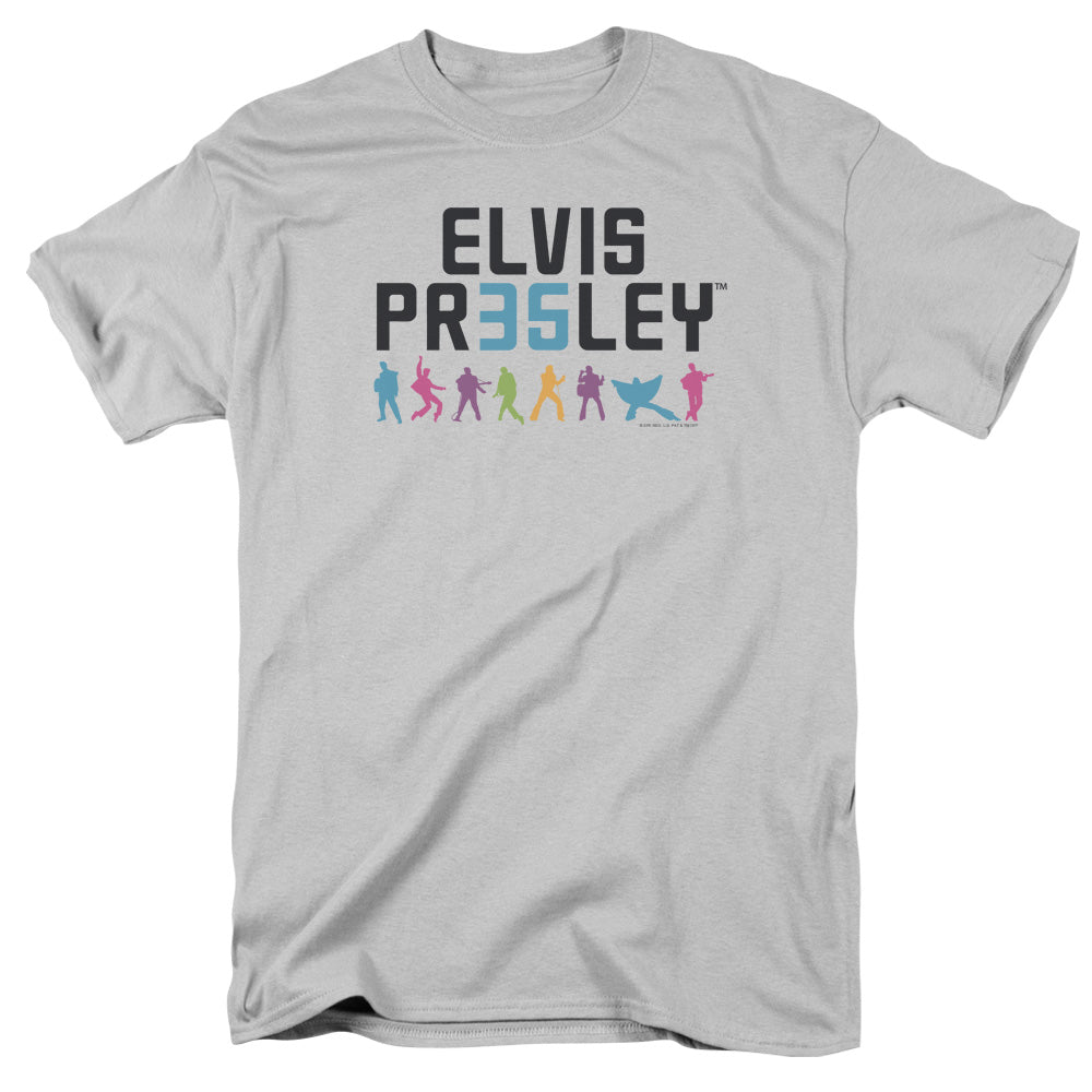 Elvis Presley - 35 - Short Sleeve Adult 18/1 - Silver T-shirt