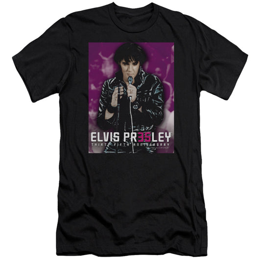 Elvis Presley - 35 Leather - Short Sleeve Adult 30/1 - Black T-shirt