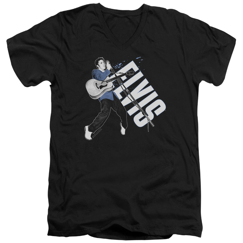 Elvis Presley - On His Toes - Short Sleeve Adult V-neck - Black T-shirt