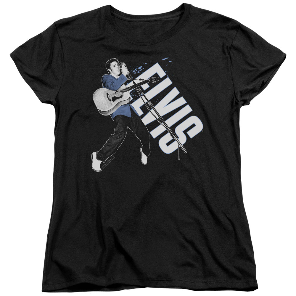 Elvis Presley - On His Toes - Short Sleeve Womens Tee - Black T-shirt