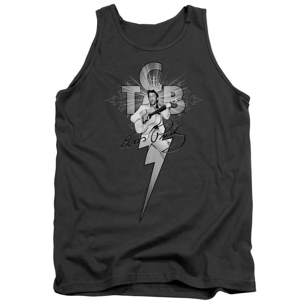 Elvis Presley - Tcb Ornate - Adult Tank - Charcoal