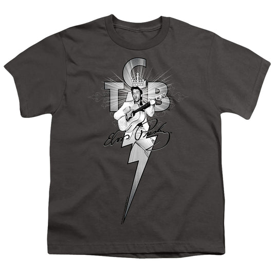 Elvis Presley - Tcb Ornate - Short Sleeve Youth 18/1 - Charcoal T-shirt