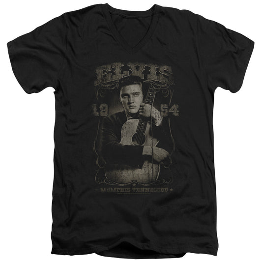 ELVIS PRESLEY 1954 - S/S ADULT V-NECK - BLACK T-Shirt