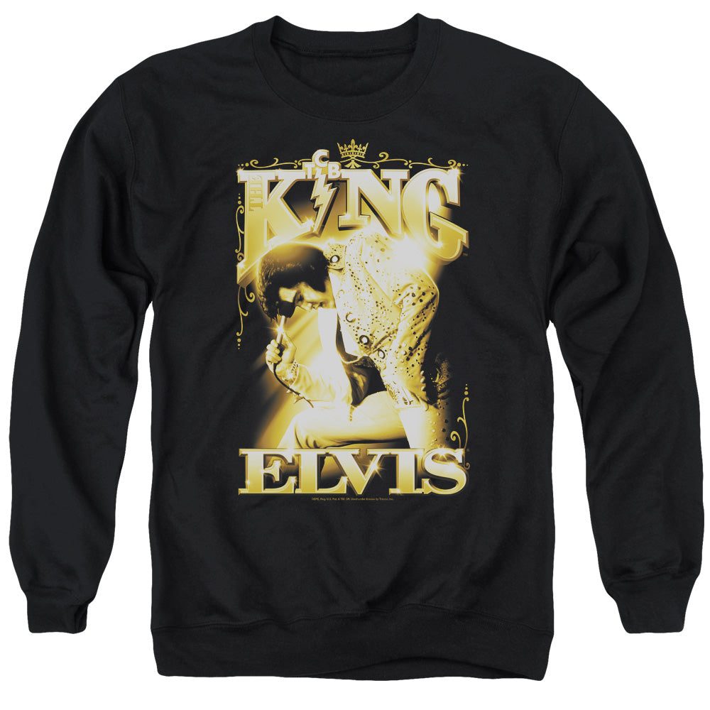 Elvis Presley - The King - Adult Crewneck Sweatshirt - Black