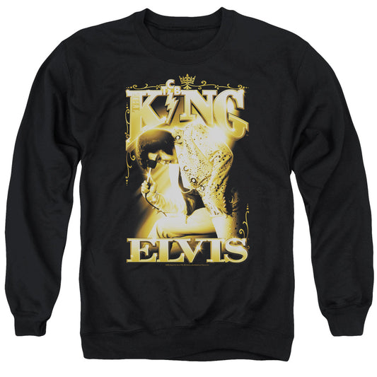 Elvis Presley - The King - Adult Crewneck Sweatshirt - Black