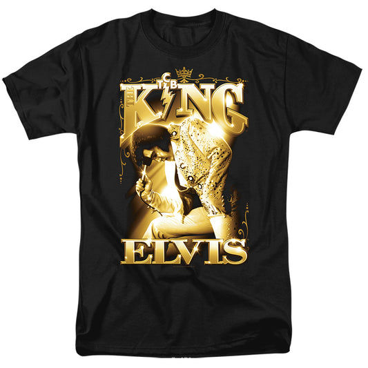 Elvis Presley - The King - Short Sleeve Adult 18/1 - Black T-shirt