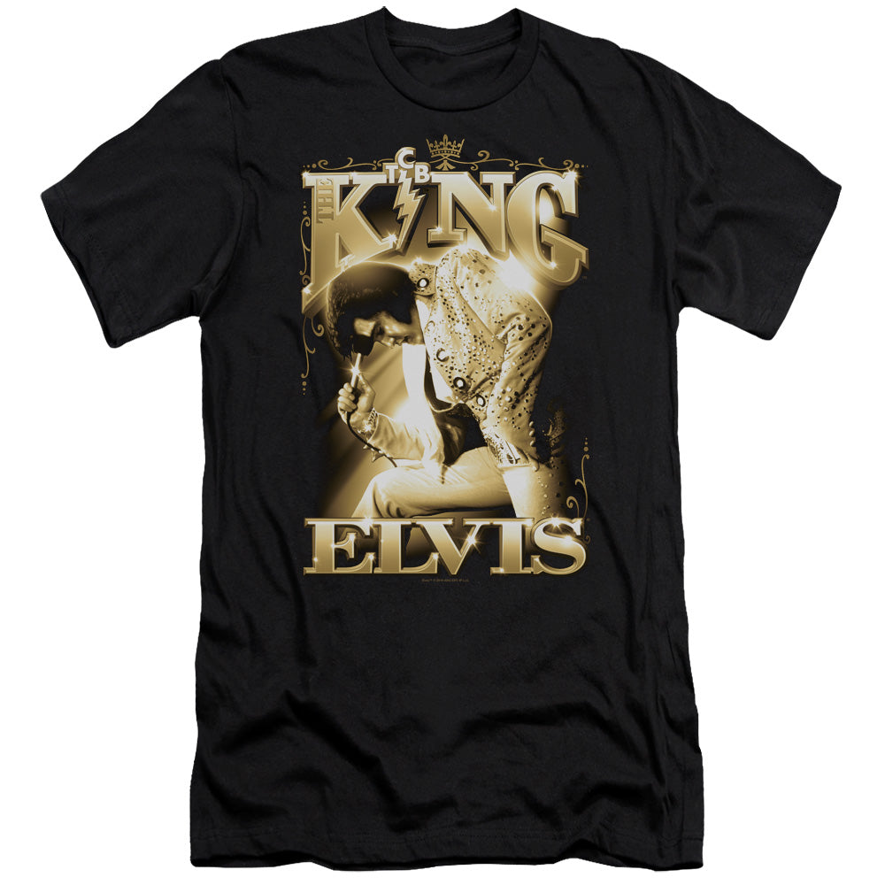 Elvis Presley - The King-hbo Short Sleeve Adult 30/1 - Black T-shirt