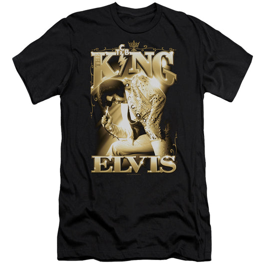 Elvis Presley - The King-hbo Short Sleeve Adult 30/1 - Black T-shirt