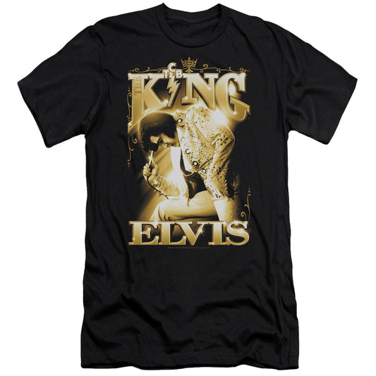 Elvis Presley - The King - Short Sleeve Adult 30/1 - Black T-shirt