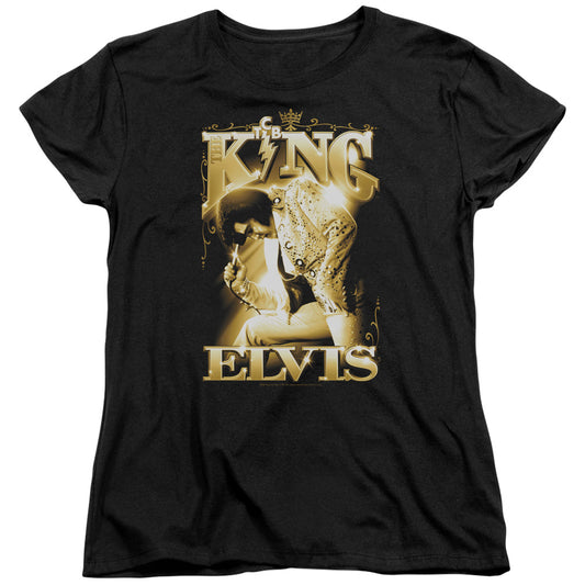 Elvis Presley - The King - Short Sleeve Womens Tee - Black T-shirt