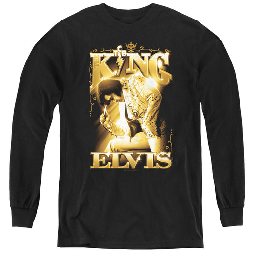 Elvis Presley - The King - Youth Long Sleeve Tee - Black