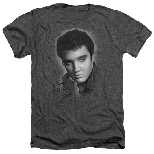 Elvis Presley - Grey Portrait - Adult Heather - Charcoal