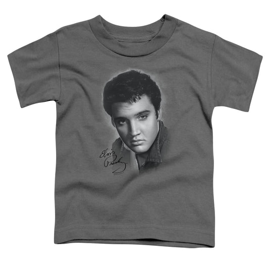 Elvis Presley - Grey Portrait - Short Sleeve Toddler Tee - Charcoal T-shirt