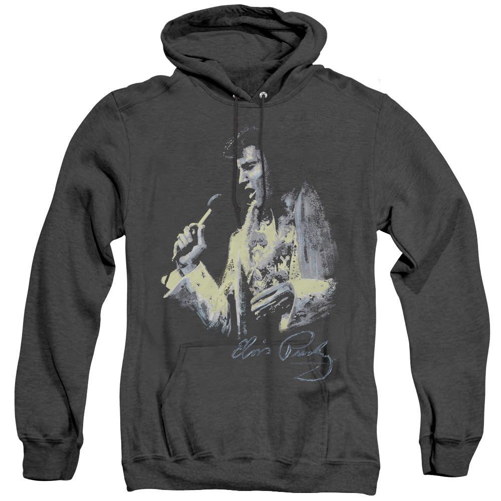 Elvis Presley - Painted King - Adult Heather Hoodie - Black