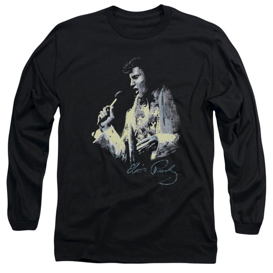 Elvis Presley - Painted King - Long Sleeve Adult 18/1 - Black T-shirt