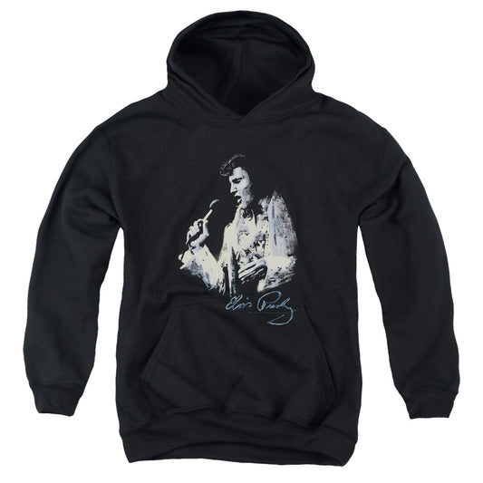 Elvis Presley - Painted King - Youth Pull-over Hoodie - Black