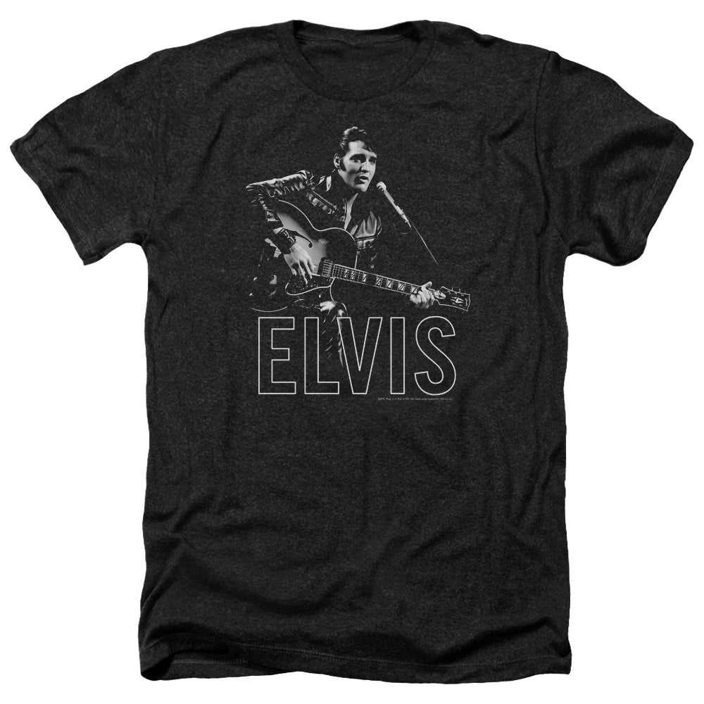 Elvis Presley - Guitar In Hand - Adult Heather-black