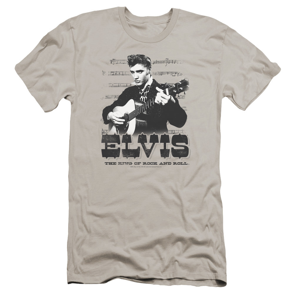 Elvis Presley - The King Of-premuim Canvas Adult Slim Fit 30/1 - Silver