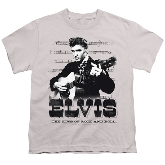 Elvis Presley - The King Of - Short Sleeve Youth 18/1 - Silver T-shirt
