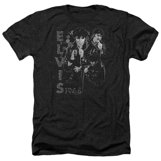 Elvis Presley - Leathered - Adult Heather-black