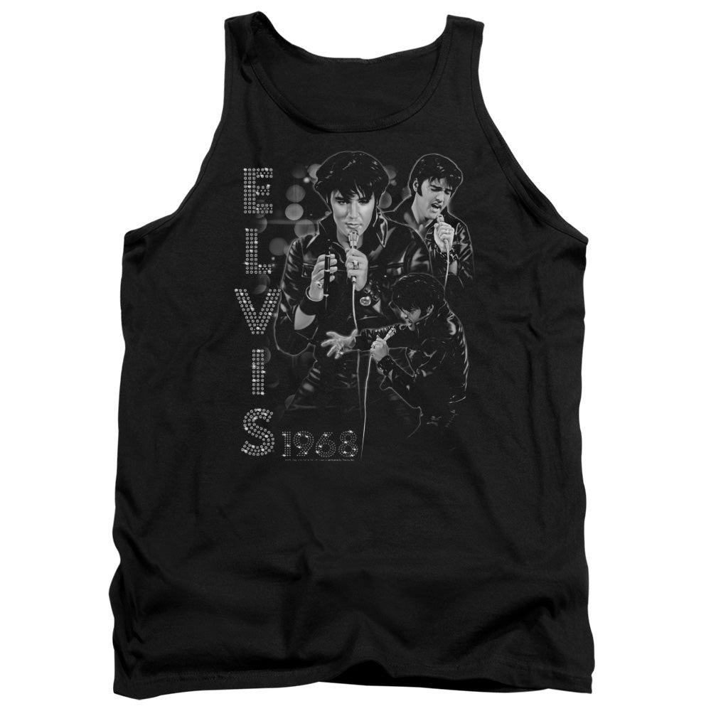 Elvis Presley - Leathered - Adult Tank - Black