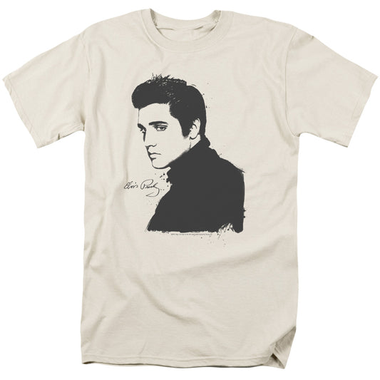 Elvis Presley - Black Paint - Short Sleeve Adult 18/1 - Cream T-shirt