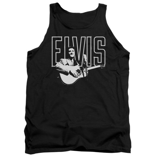 Elvis Presley - White Glow - Adult Tank - Black