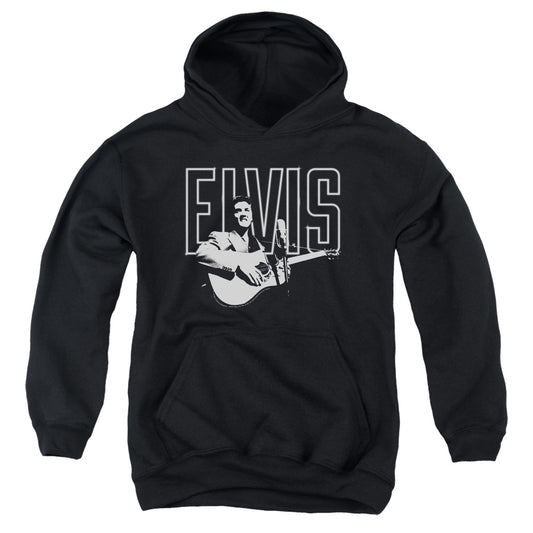 Elvis Presley White Glow-youth Pull-over Hoodie - Black