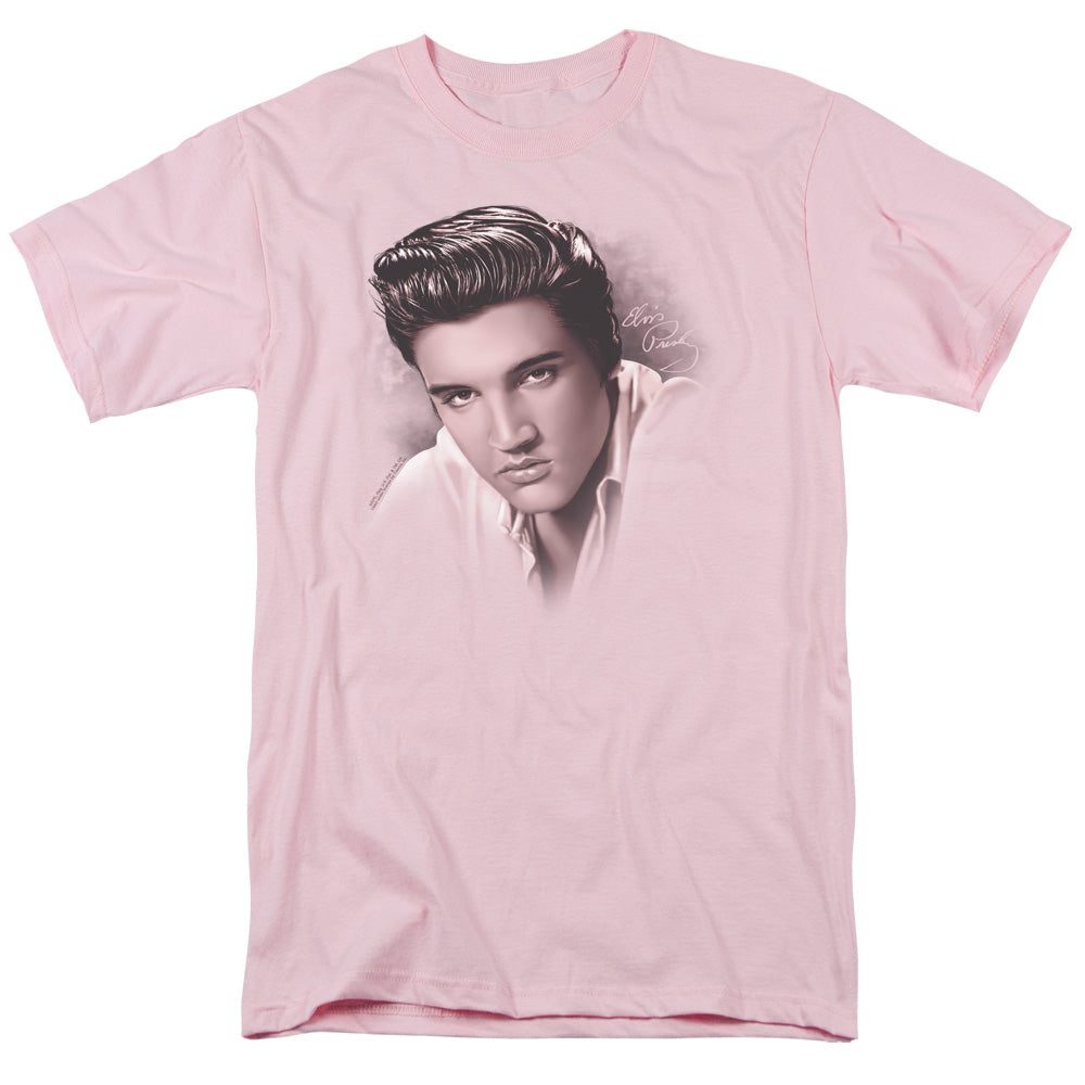 Elvis Presley - The Stare - Short Sleeve Adult 18/1 - Pink T-shirt