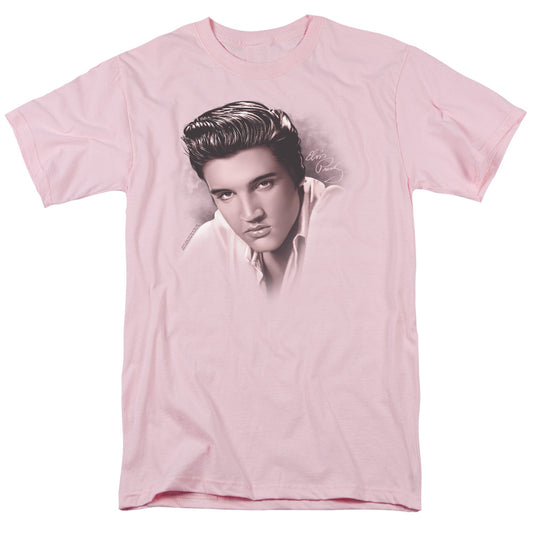 Elvis Presley - The Stare - Short Sleeve Adult 18/1 - Pink T-shirt