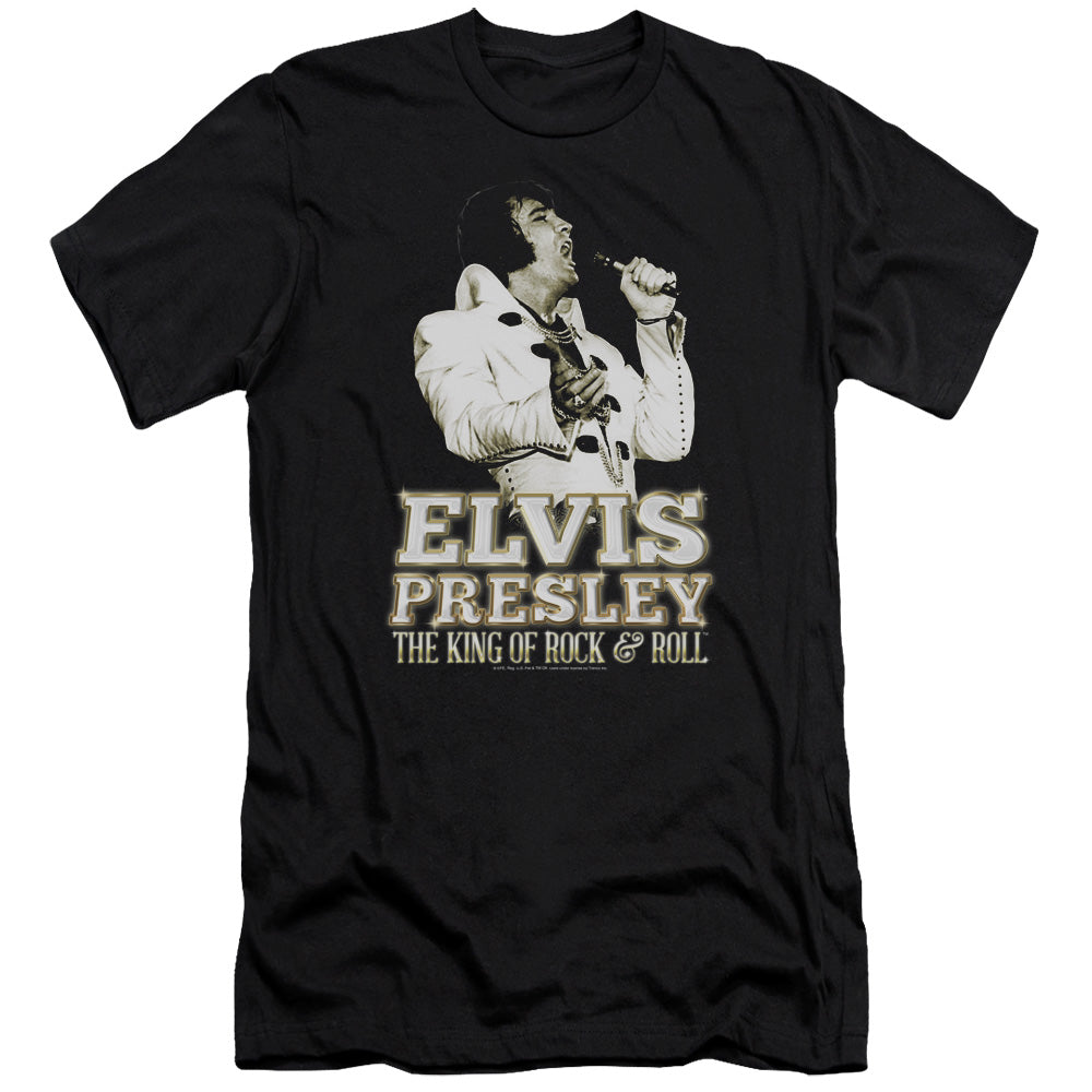 Elvis Presley - Golden-premuim Canvas Adult Slim Fit 30/1 - Black