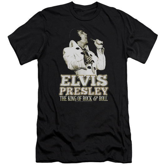 Elvis Presley - Golden-premuim Canvas Adult Slim Fit 30/1 - Black