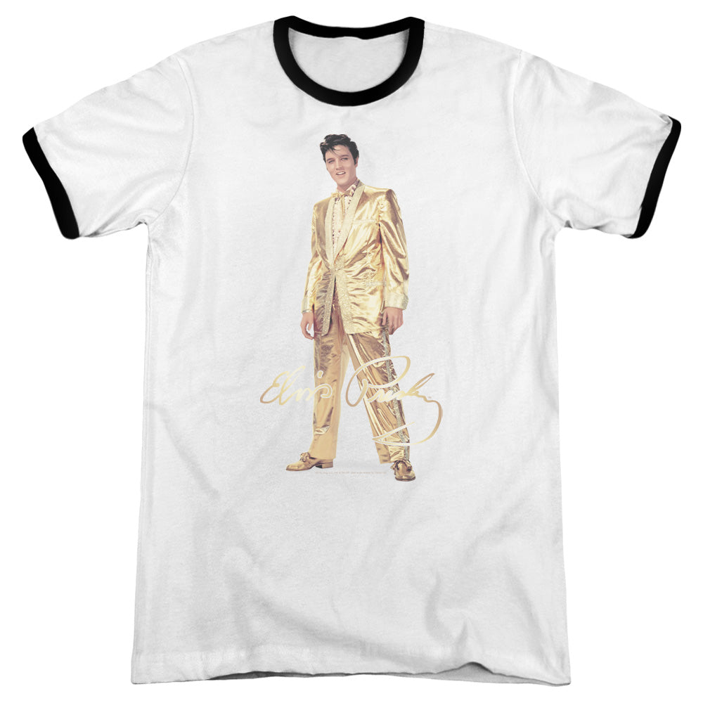 Elvis Presley - Gold Lame Suit - Adult Ringer - White/black