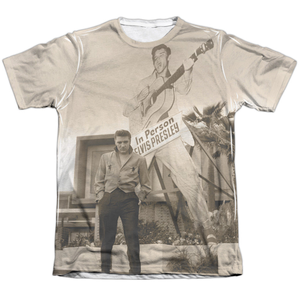 Elvis Presley - Larger Than Life - Adult 65/35 Poly/cotton Short Sleeve Tee - White T-shirt