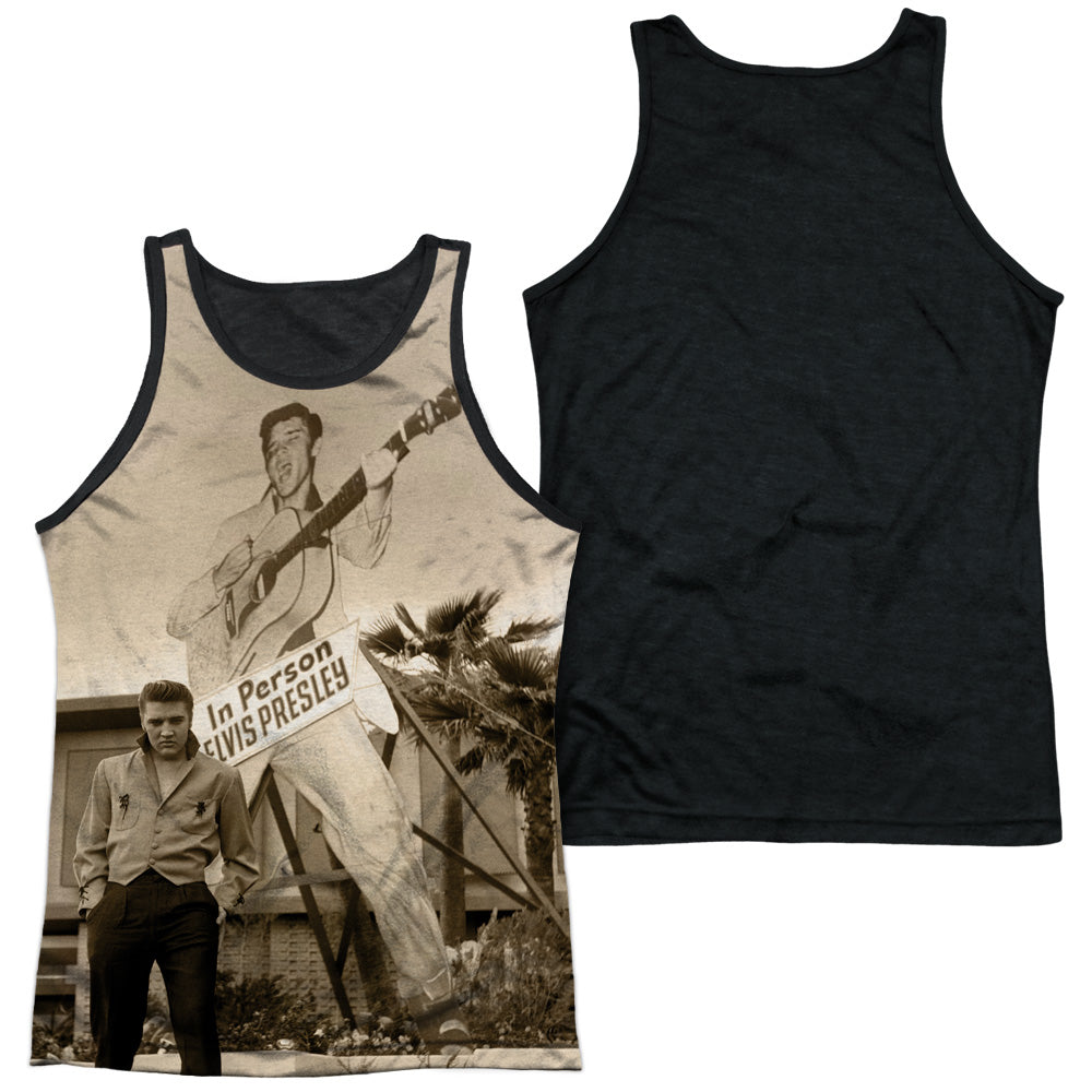 Elvis Presley - Larger Than Life - Adult Poly Tank Top Black Back - White