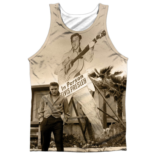 Elvis Presley - Larger Than Life - Adult 100% Poly Tank Top - White