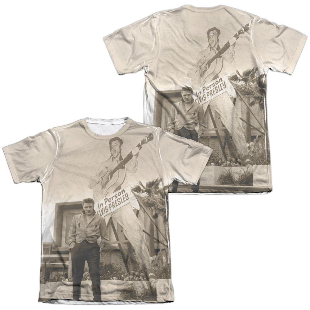 Elvis Presley - Larger Than Life (Front/back Print) - Adult 65/35 Poly/cotton Short Sleeve Tee - White T-shirt