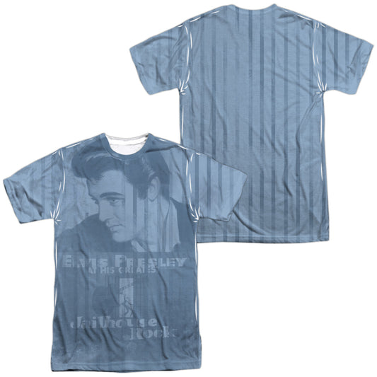 Elvis Presley - Jailhouse Poster All Over - Short Sleeve Adult Poly Crew - White T-shirt