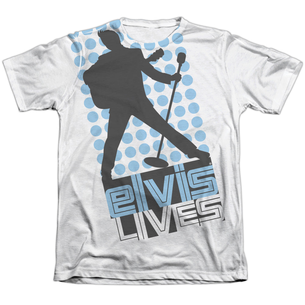 Elvis Presley - Livin Large - Adult 65/35 Poly/cotton Short Sleeve Tee - White T-shirt