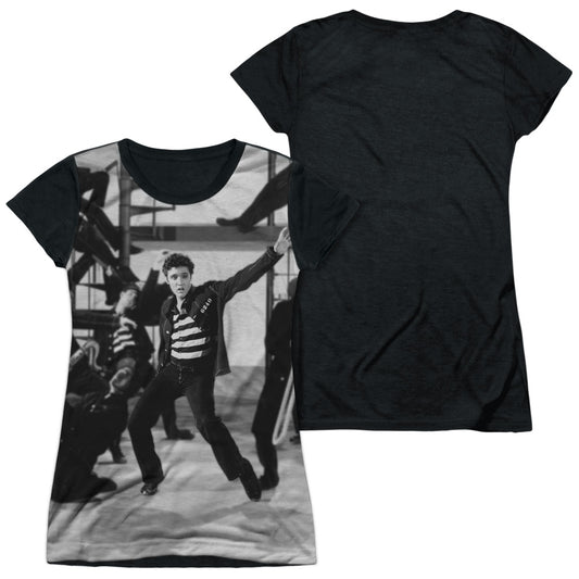 Elvis Presley - Jubilant Felons - Short Sleeve Junior Poly Black Back - White T-shirt